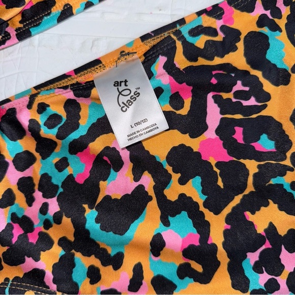 New Art Class Kids Swim Set - Multicolor Leopard Print Size L (10/12) - Picture 10 of 14